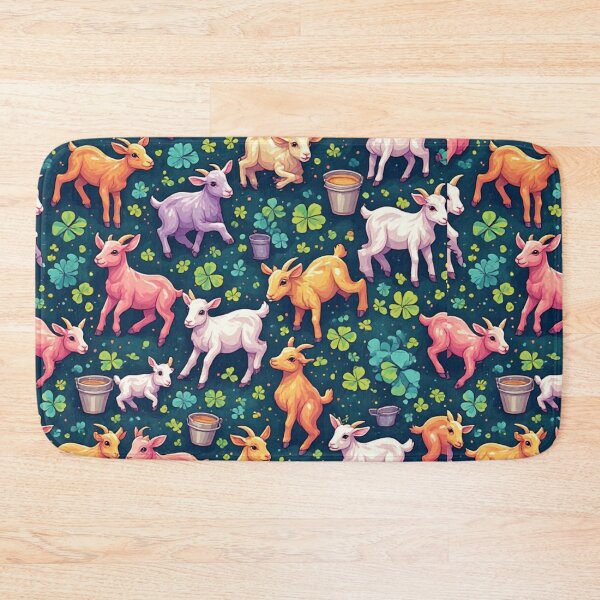 Item preview, Whimsical Pastel Goats in Clover Field designed and sold by dcohea.