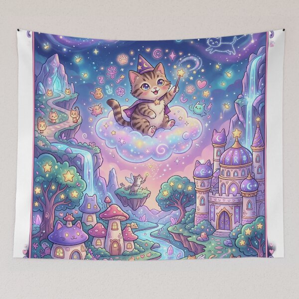 Item preview, Cute Wizard Cat Magical Kingdom Fantasy designed and sold by ArtdesignsA.
