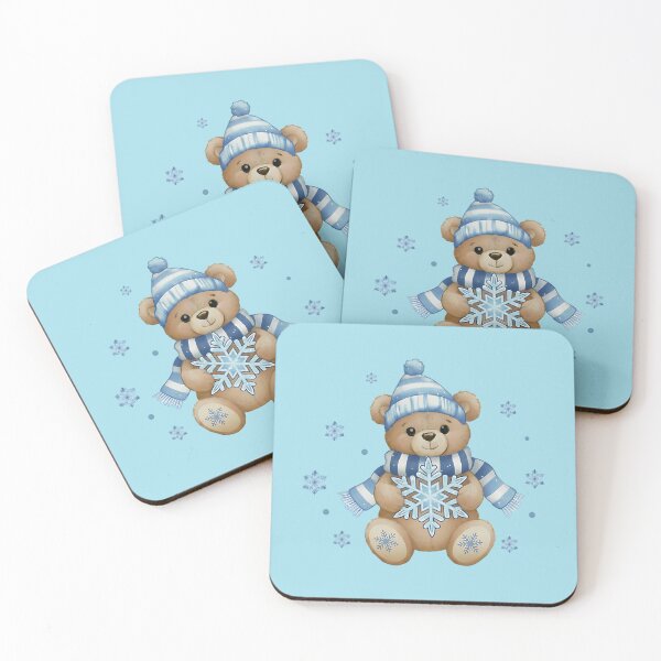 Item preview, Bear Blue Snowflake Watercolor Aesthetic designed and sold by JohannaLilly.