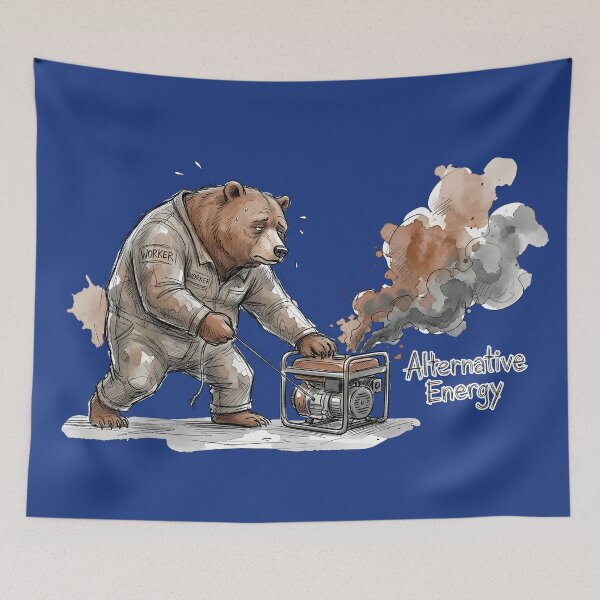 Item preview, Alternative Energy - Funny Worker Bear Generator Satire designed and sold by SoulPT.