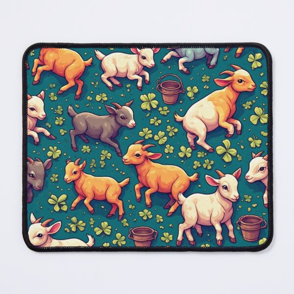 Item preview, Whimsical Pastel Goats in Clover Field designed and sold by dcohea.