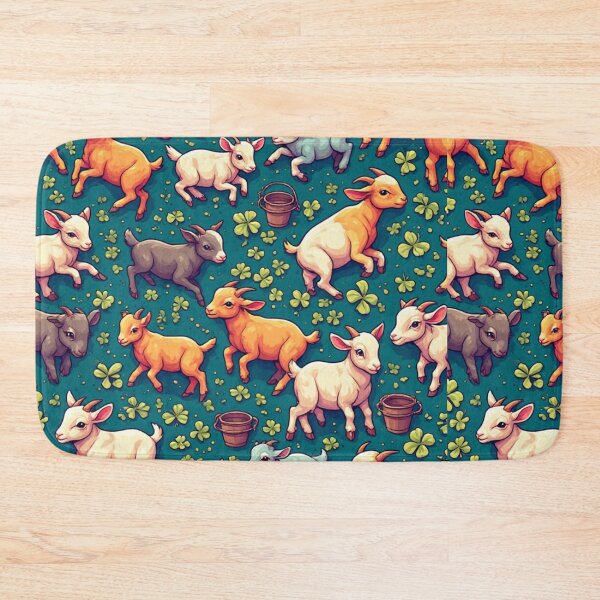 Item preview, Whimsical Pastel Goats in Clover Field designed and sold by dcohea.