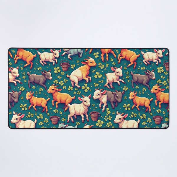 Item preview, Whimsical Pastel Goats in Clover Field designed and sold by dcohea.