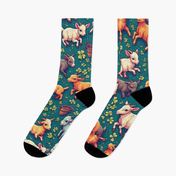 Item preview, Whimsical Pastel Goats in Clover Field designed and sold by dcohea.