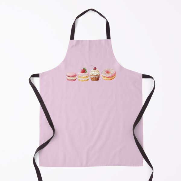 Item preview, Watercolor Pink Desserts Set - Macaron, Cake, Cupcake, and Donut designed and sold by KubbyArt.