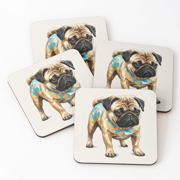 Item preview, Geometric Pug Art – Modern Pet Art designed and sold by Tklezardesigns.