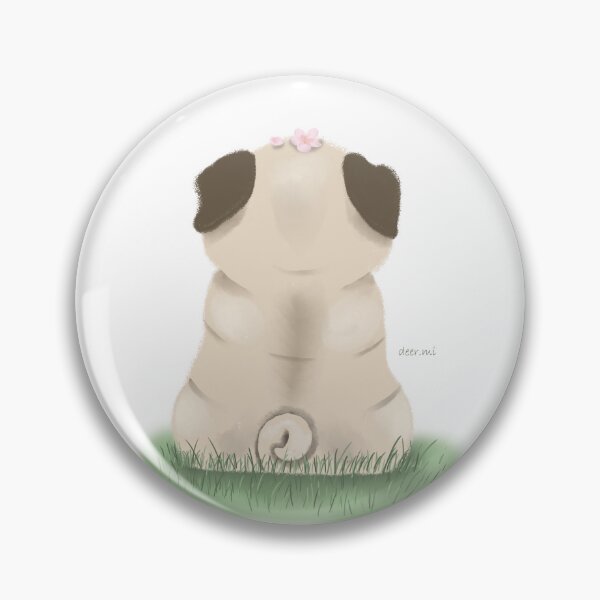 Item preview, Pug with flower on head designed and sold by LivingwithPasta.