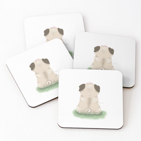 Item preview, Pug with flower on head designed and sold by LivingwithPasta.
