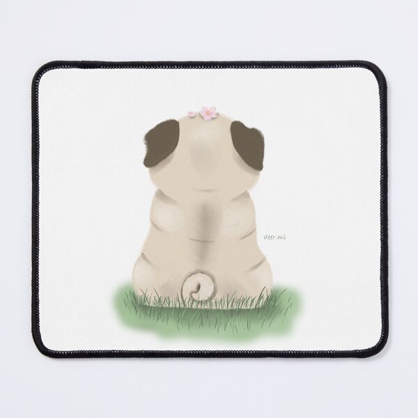 Item preview, Pug with flower on head designed and sold by LivingwithPasta.