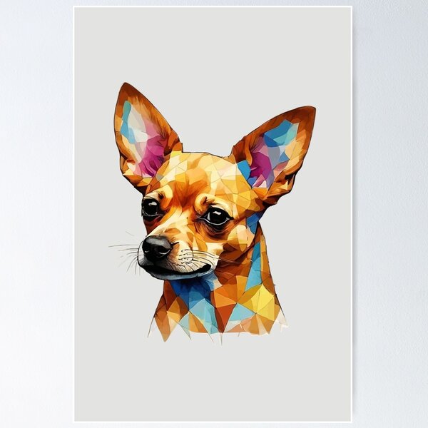 Item preview, Geometric Chihuahua Art – Modern Pet Art designed and sold by Tklezardesigns.