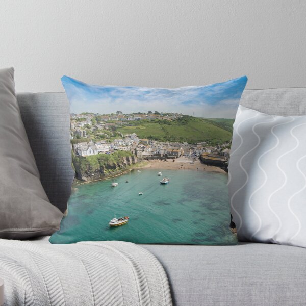Port Isaac Cornwall Throw Pillow