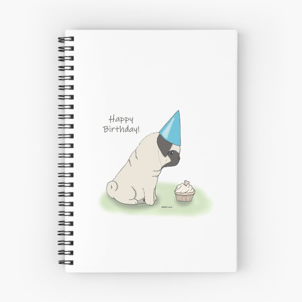 Item preview, Happy Birthday pug designed and sold by LivingwithPasta.