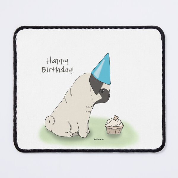 Item preview, Happy Birthday pug designed and sold by LivingwithPasta.