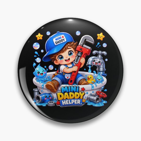 Item preview, Mini Daddy helper plumber boy | Cute kawaii toddler plumbing design designed and sold by HiPatti.