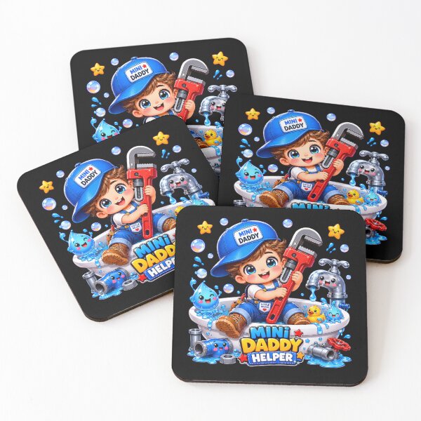 Item preview, Mini Daddy helper plumber boy | Cute kawaii toddler plumbing design designed and sold by HiPatti.