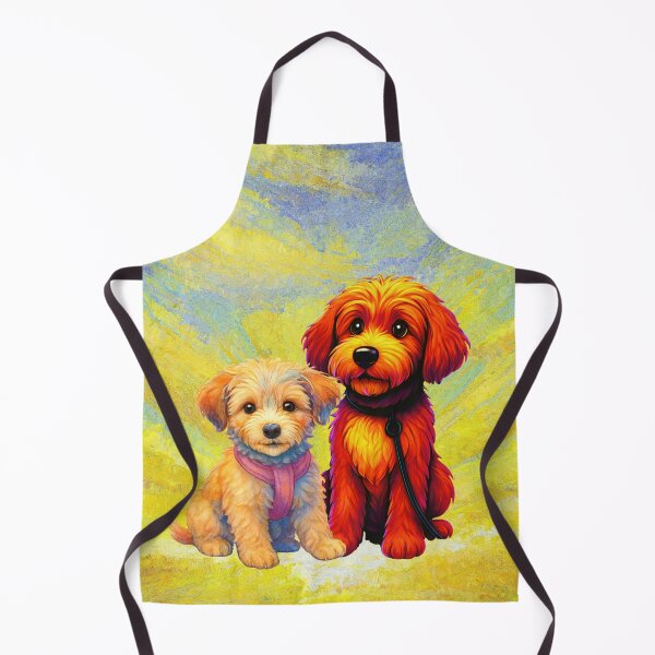 Item preview, Doodle pups in sunrise painting designed and sold by Doodles Down South.