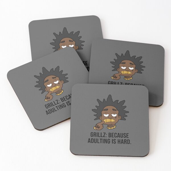 Item preview, Grillz Because Adulting Is Hard Funny Hip Hop Cartoon Graphic designed and sold by WormJ.