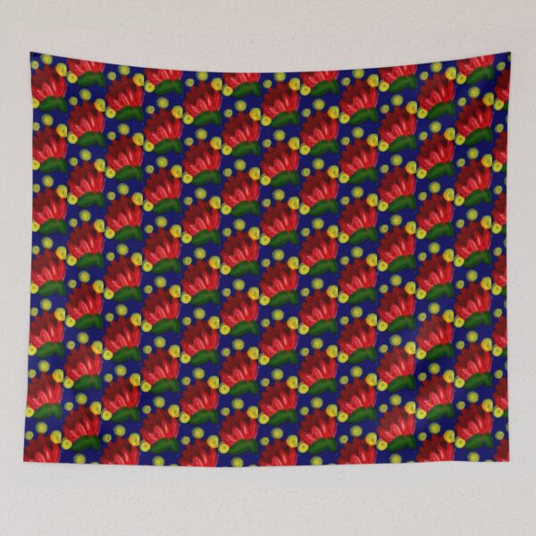 Item preview, Red petals and yellow light bubbles design pattern checked designed and sold by Shukasya-Arts.