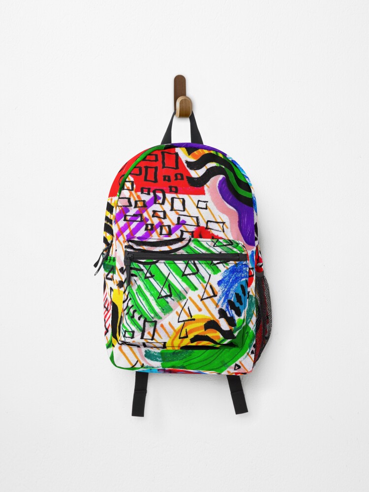 Thumbnail 1 of 3, Backpack, Geometric Celestial Illusion - Colorful Abstract Pattern designed and sold by PERCEPTA.