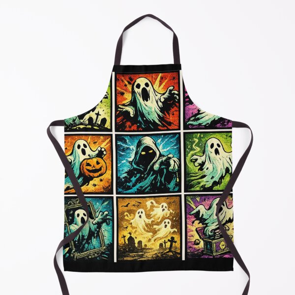 Item preview, Retro Ghost Pop Art Grid – Spooky Halloween Comic Style designed and sold by redsharkuk.