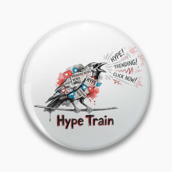 Item preview, The Hype Train Crow - Social Media Noise Illustration designed and sold by SoulPT.