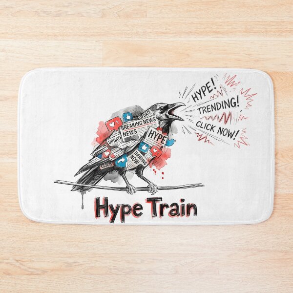 Item preview, The Hype Train Crow - Social Media Noise Illustration designed and sold by SoulPT.
