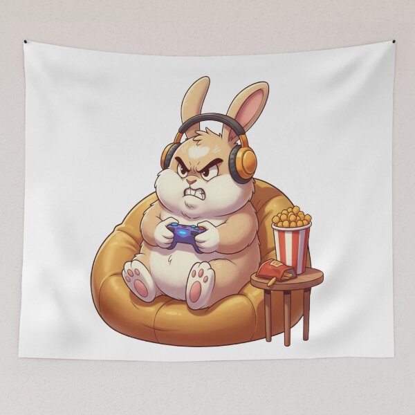 Item preview, Funny Rabbit Meme Humor Collection - Angry Gamer Bunny Cartoon – Funny Rabbit Gaming Meme designed and sold by MiraLumeStudio.