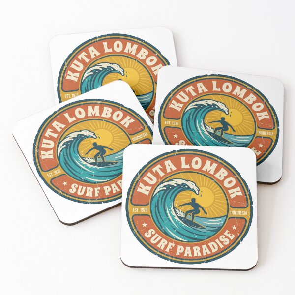 Item preview, Retro 70s Surf Badge Kuta Lombok Indonesia designed and sold by DuckOddity.