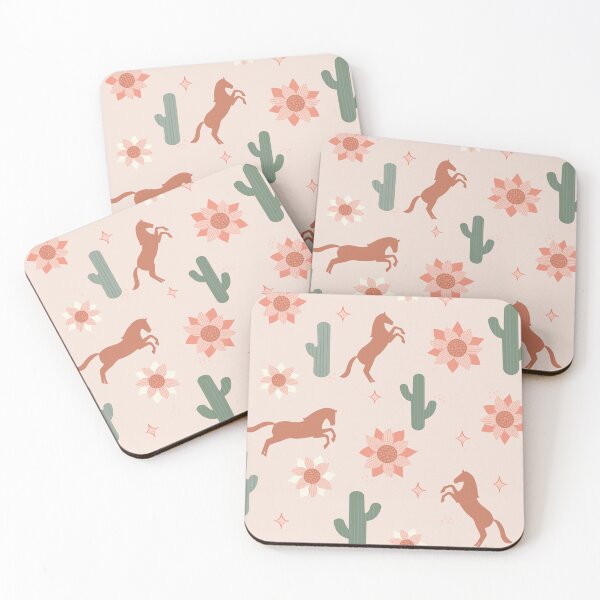 Item preview, Wild West Horse and Cactus Seamless Pattern Boho Desert Aesthetic designed and sold by anigui.
