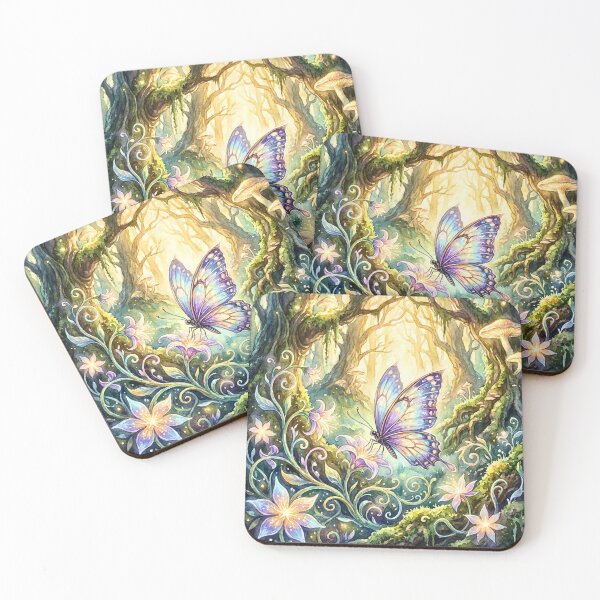 Aperçu de l'œuvre Forêt enchantée des papillons Rêves féeriques créée et vendue par Storybook Botanica.