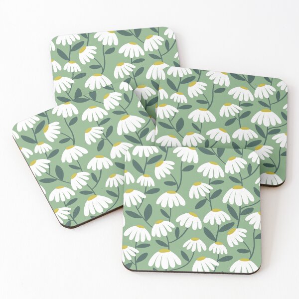 Item preview, Climbing Daisies in Green & White designed and sold by HonestiesPrints.