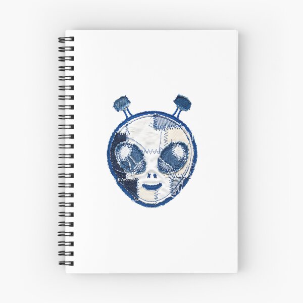 Item preview, intage Denim Patchwork Alien Head designed and sold by HornbillDesign.