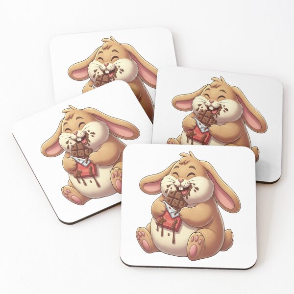 Item preview, Funny Rabbit Meme Humor Collection - Cute Chocolate Bunny Cartoon – Funny Food Lover Rabbit Meme designed and sold by MiraLumeStudio.