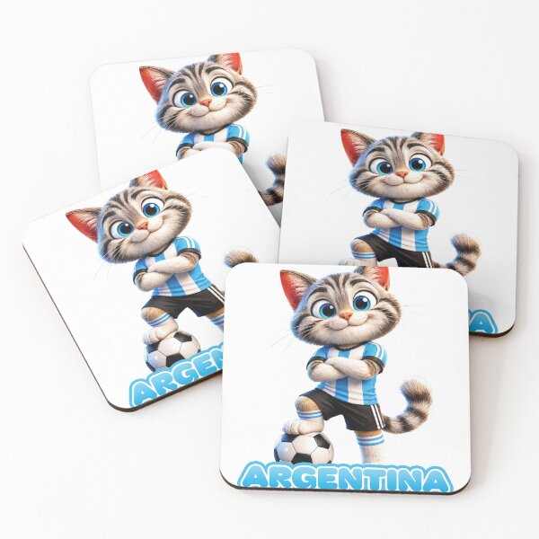 Item preview, Sticker - Decal - Argentina Cat – Soccer Spirit designed and sold by ForeverPrintsOK.