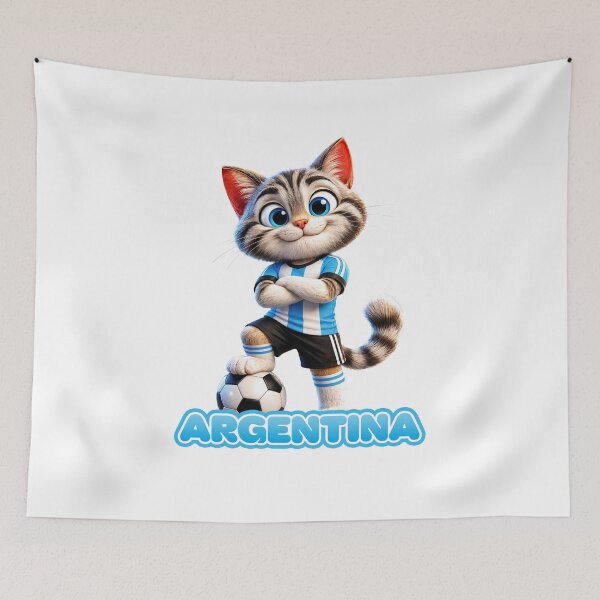 Item preview, Sticker - Decal - Argentina Cat – Soccer Spirit designed and sold by ForeverPrintsOK.