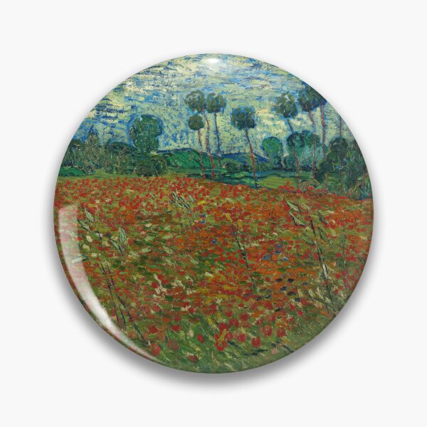 Artikelvorschau, Mohnfeld 3 von Vincent van Gogh: Lebendiges postimpressionistisches Landschaftsposter entworfen und verkauft von artofuniverse.