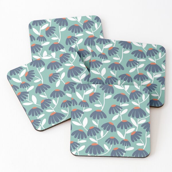 Item preview, Climbing Daisies in Blue/Turquoise/Red designed and sold by HonestiesPrints.