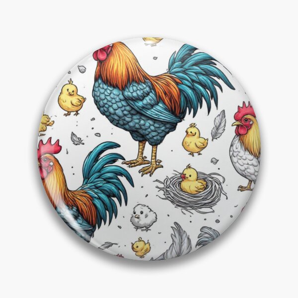 Item preview, Vintage Farmhouse Rooster and Chick Sketch Pattern designed and sold by dcohea.