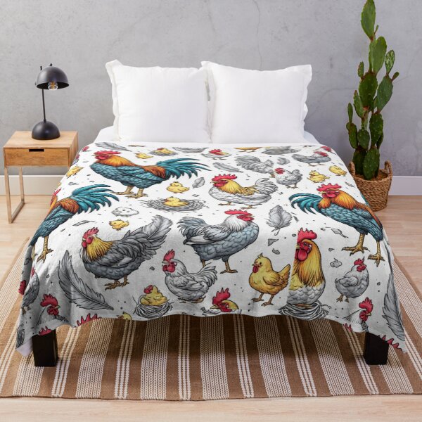 Item preview, Vintage Farmhouse Rooster and Chick Sketch Pattern designed and sold by dcohea.