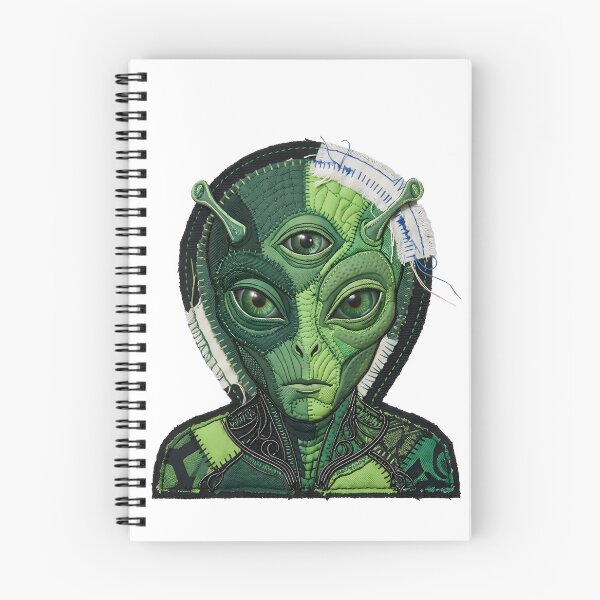Item preview, Steampunk Green Alien Tri-Eye Textile Design designed and sold by HornbillDesign.
