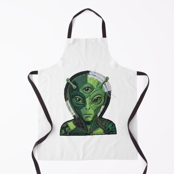 Item preview, Steampunk Green Alien Tri-Eye Textile Design designed and sold by HornbillDesign.