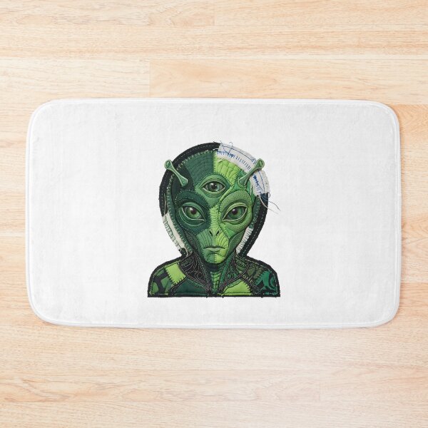 Item preview, Steampunk Green Alien Tri-Eye Textile Design designed and sold by HornbillDesign.