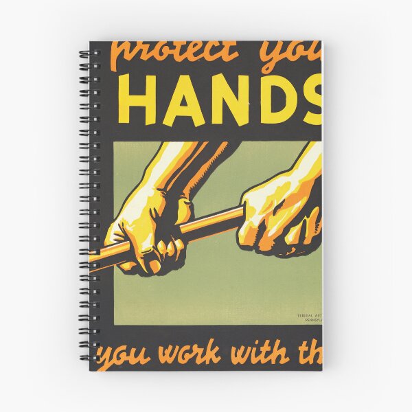 Item preview, Vintage WPA Poster | Protect Your Hands Workplace Safety Art | Federal Art Project Print | Bold Graphic Labor History designed and sold by artofuniverse.
