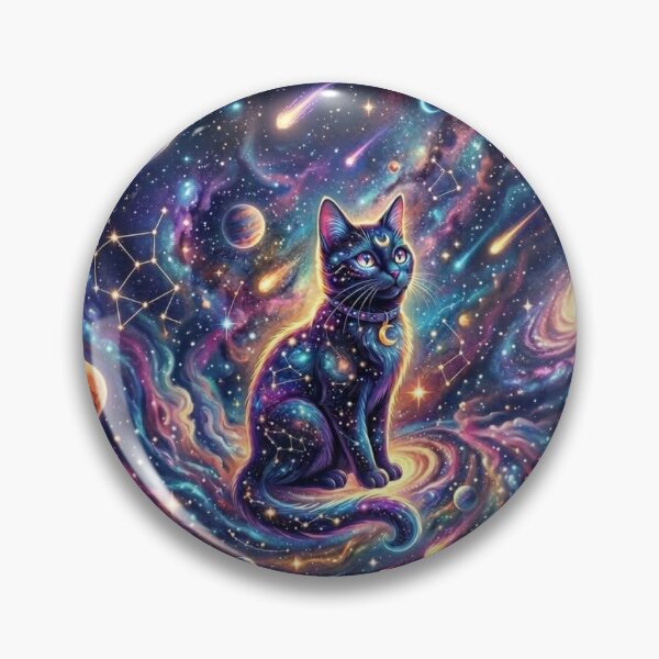 Artikelvorschau, Mystische kosmische Katze – Ästhetische Cyberpunk-Heilige Geometrie entworfen und verkauft von Ruslan Kudlai.
