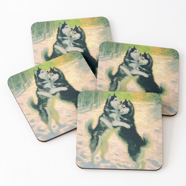 Item preview, embracing Huskies in Snowy Forest designed and sold by lautir.