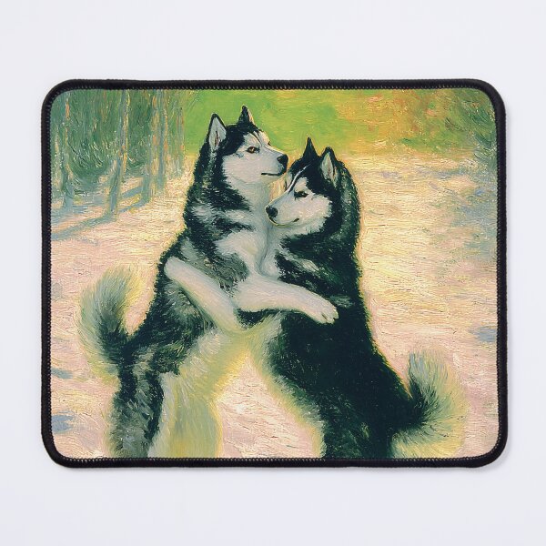Item preview, embracing Huskies in Snowy Forest designed and sold by lautir.