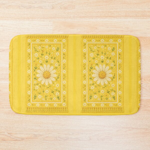 Item preview,  Yellow Cottage Daisy rug- Meadow Hill Inspired Floral designed and sold by Christina Lumenara.