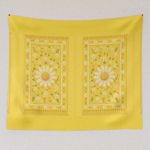 Item preview,  Yellow Cottage Daisy rug- Meadow Hill Inspired Floral designed and sold by Christina Lumenara.