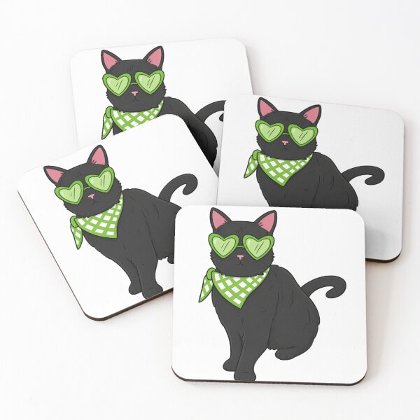 Item preview, Green Shades Kitty designed and sold by ValerianArt.