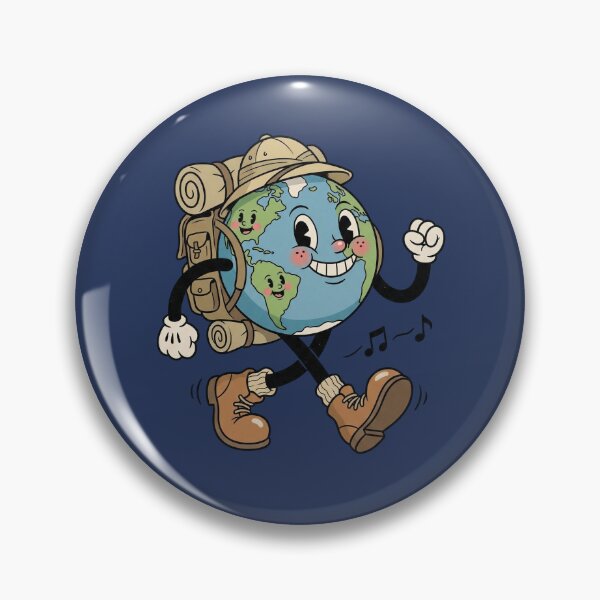 Item preview, Retro World Traveler Globe Hiking Adventure designed and sold by d247.